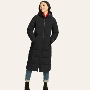 ✨NWT Eddie Bauer Black Glacier Peak Seamless Stretch Down Duffle Coat ✨